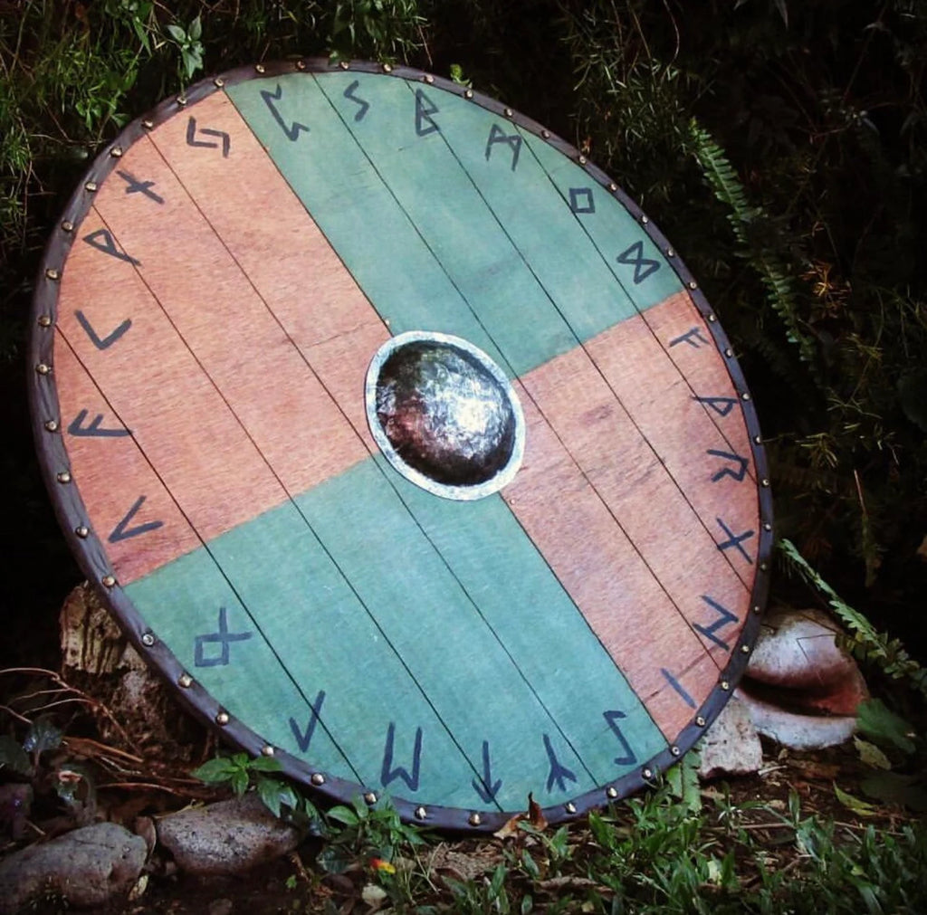 Sheild Rune Norse battle shield for sale, scandinavian shield, viking round shield ...