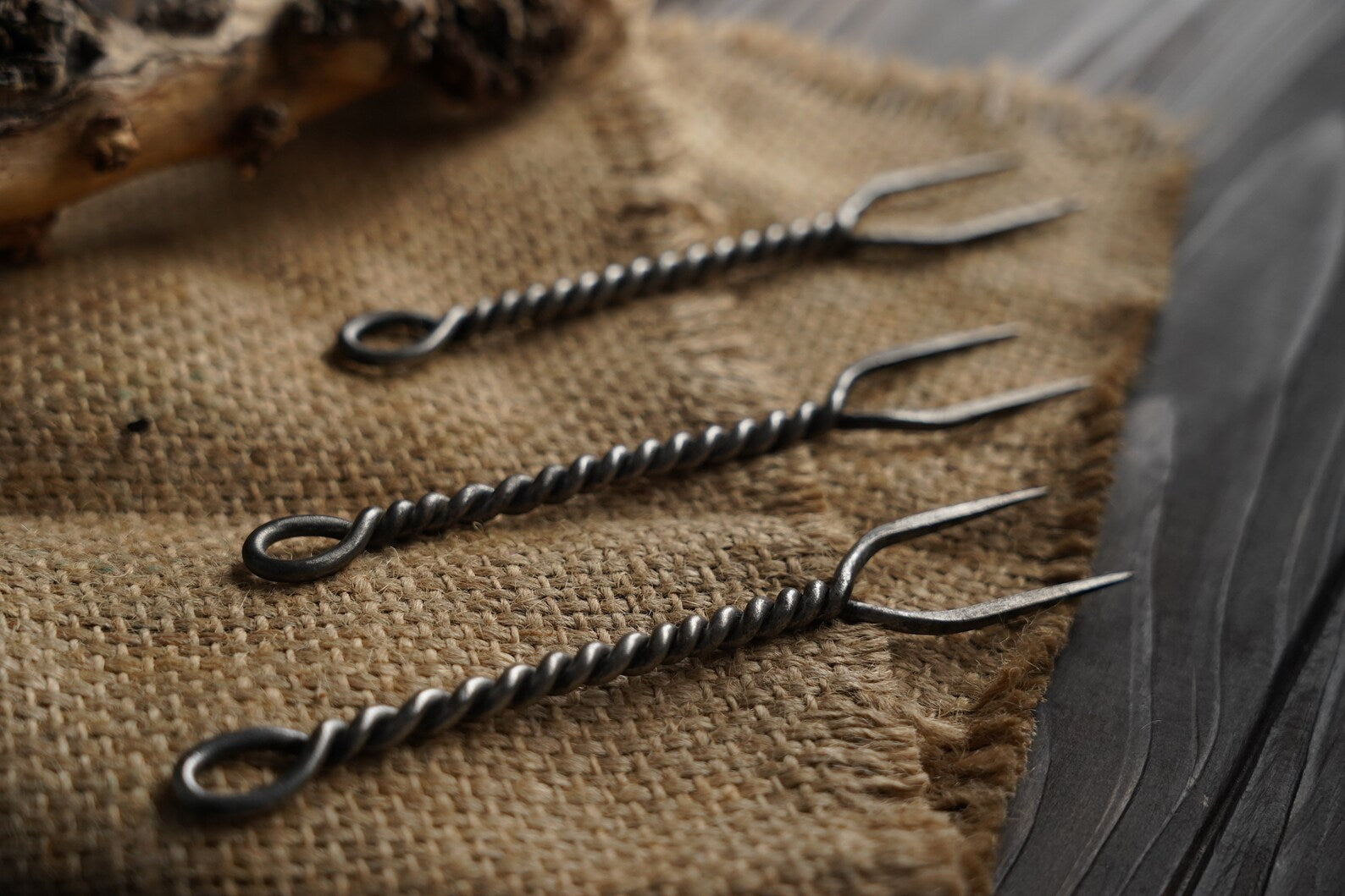 Forged medieval fork