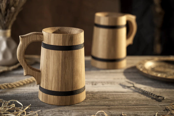 Wooden beer mug