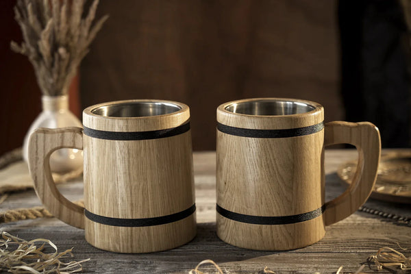 Wooden beer mug