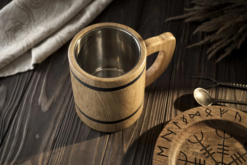 Wooden beer mug