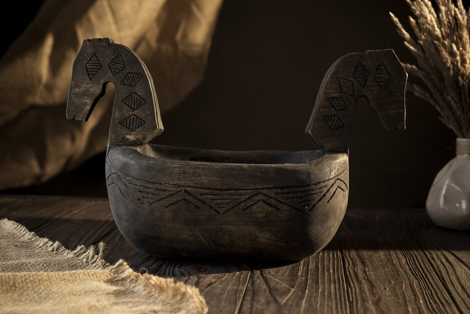 Wooden norse bowl