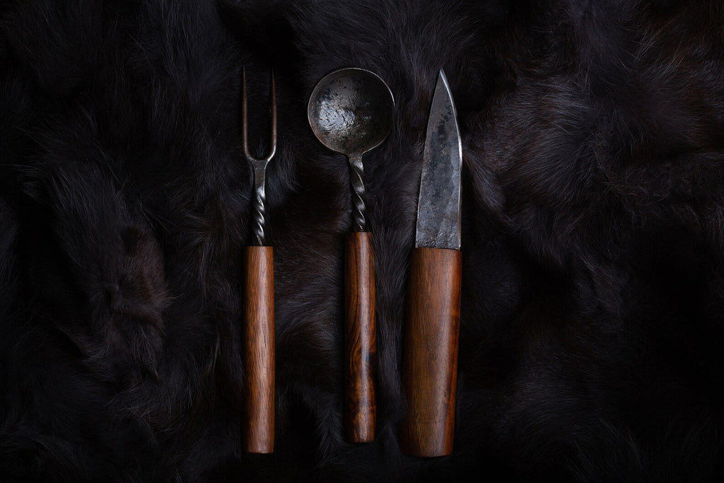 Hand forged viking cutlery