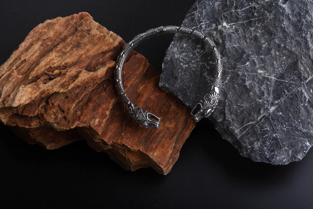 Silver dragon bracelet