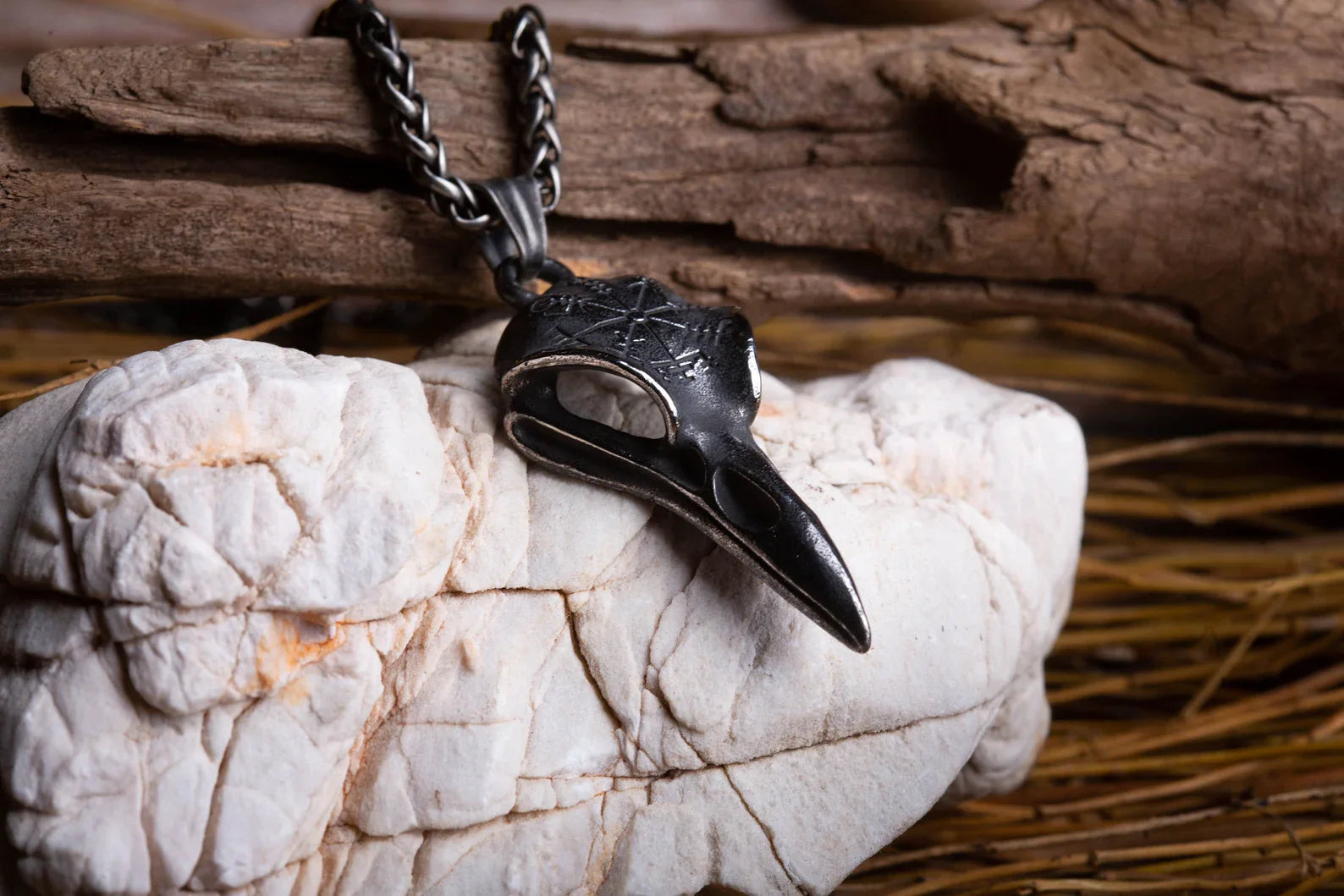 Raven Skull necklace • 5-7 days delivery guarantee
