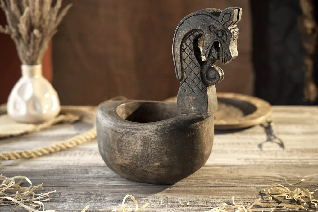 Wooden viking bowl