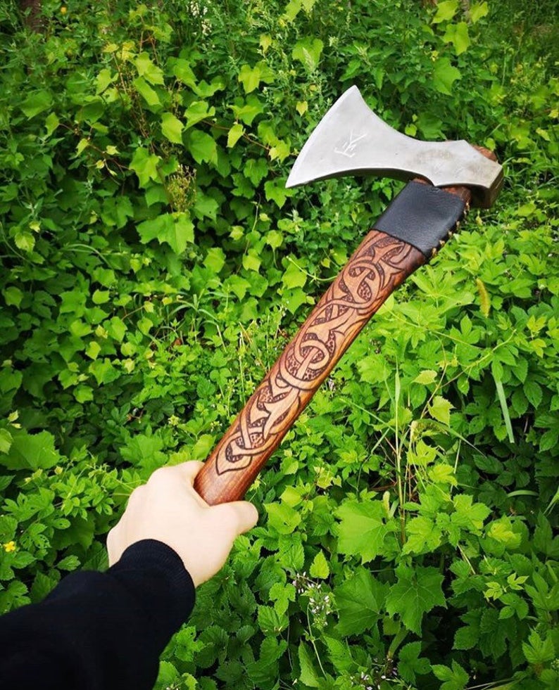 hand forged battle axe