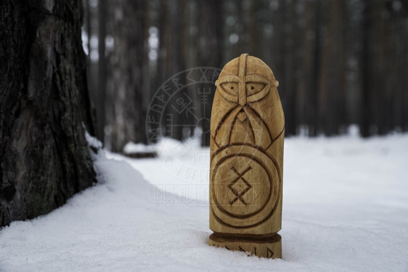 Freyr wooden figurine