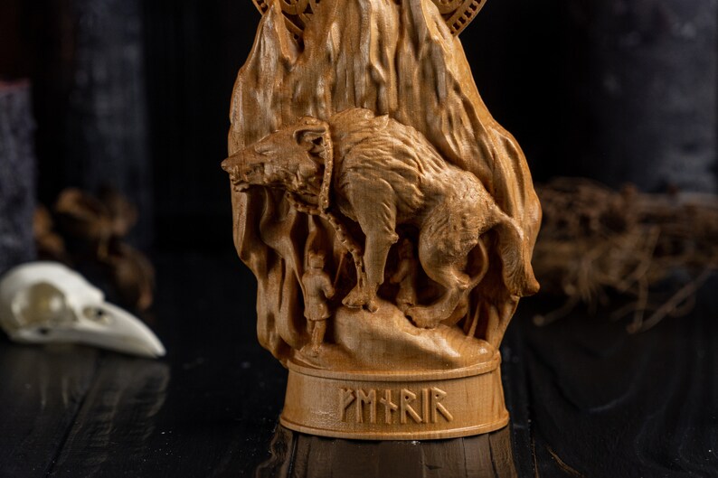 Viking wolf statue