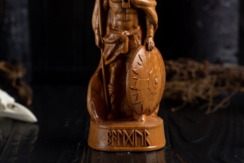 Norse Mythology God Baldr Wooden Viking Statue – Vikings of Valhalla US