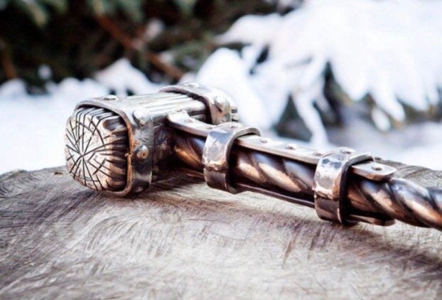 Forged viking hammer
