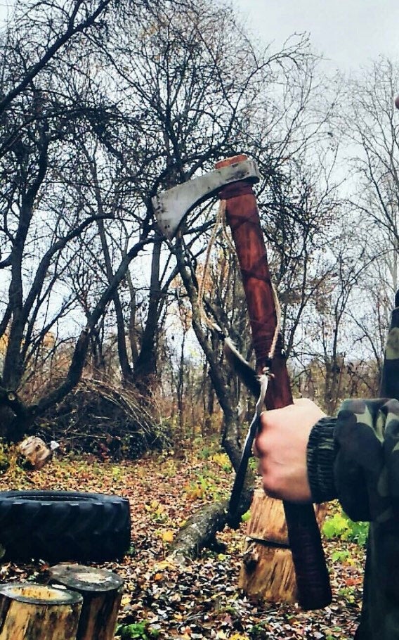 Hand forged Tomahawk axe steel handmade hatchet axe with leather case Engraved custom axe Hunting camping battle tool Father gift - Valhallaworld