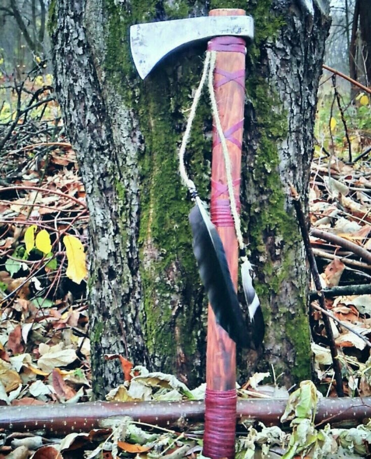 Hand forged Tomahawk axe steel handmade hatchet axe with leather case Engraved custom axe Hunting camping battle tool Father gift - Valhallaworld