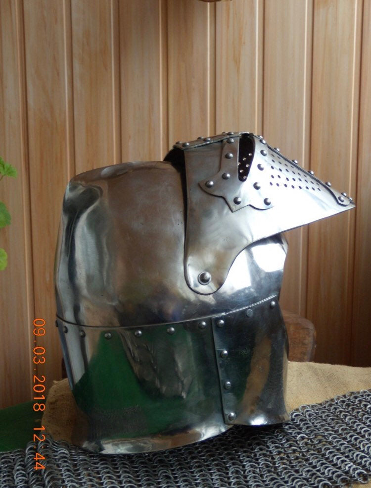 Medieval Knight helmet / medieval helmet / larp helmet / sca helmet / medieval armor / knight helmet - Valhallaworld