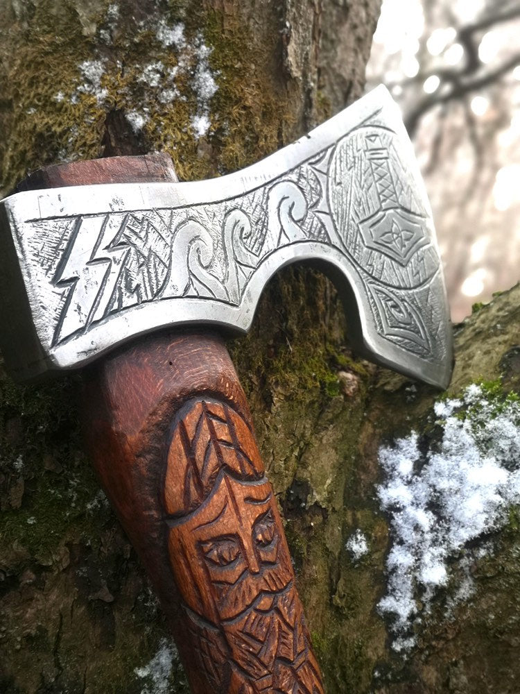 Engraved viking axe